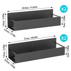 Alternative view of HuggieGems 4 Pack Magnetic Spice Rack Organizer for Refrigerator and Oven, Black Fridge Organizers and Storage