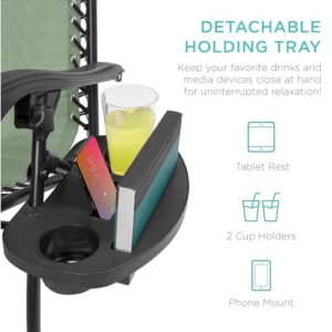 Alternative view of Best Choice Products Oversized Padded Zero Gravity Chair – Folding Patio Recliner with Side Tray, Sage Green