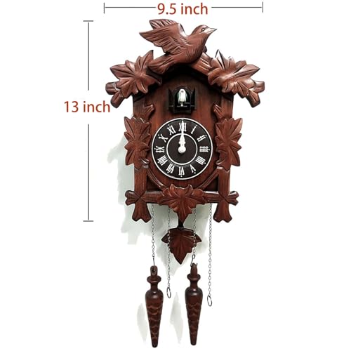 Rylai Cuckoo Clock, Wooden Cuckoo Clock, Handcrafted Wall Clock, Large Cuckoo Clock, Traditional German Clock, Battery Operated Clock, Night Mode Clock, Vintage Home Decor, Singing Bird Clock, Living Room Decorative Clock - Image 5
