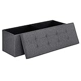 MAZIE Collection - 43 Inches Folding Storage Ottoman Bench, Ottoman Foot Rest, End of Bed Bench, Storage Chest, Load 660 lb, for Living Room,