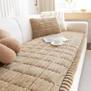 ZQFFB Pet-Friendly Couch Cover – Non-Slip Sofa Protector for Dogs, Coffee, 27.6" x 59.06"