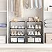 Alternative view of 4 Tier Extra Small Shoe Rack (16.3" Wide), Narrow Stackable Kids Toddler Adult Shoe Storage Organizer Shelf for Closet Floor